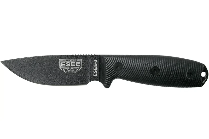 Couteau Esee 3 3PMB-001 lame acier carbone 8,8cm manche G10 noir + étui
