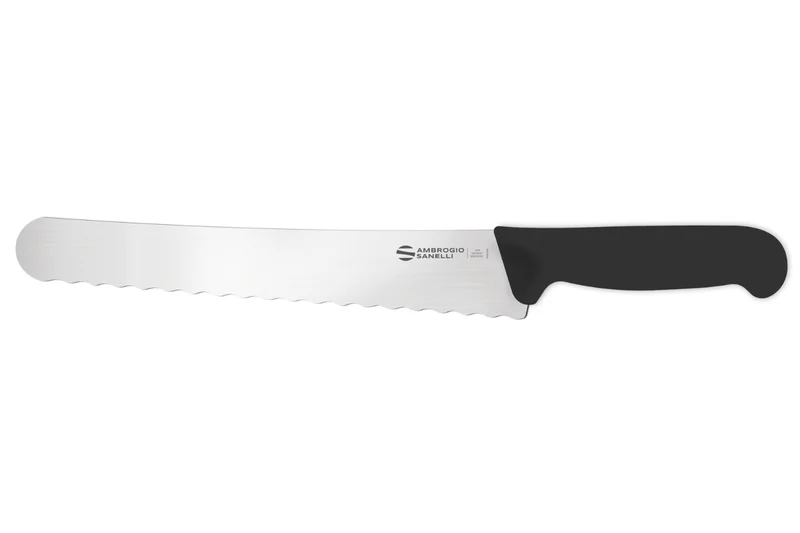 Couteau à pain courbé professionnel Ambrogio Sanelli Supra Vague noir 26cm