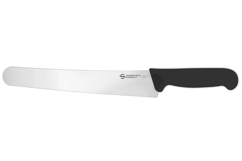 Couteau à pain courbé professionnel Ambrogio Sanelli Supra ultra soft noir 26cm