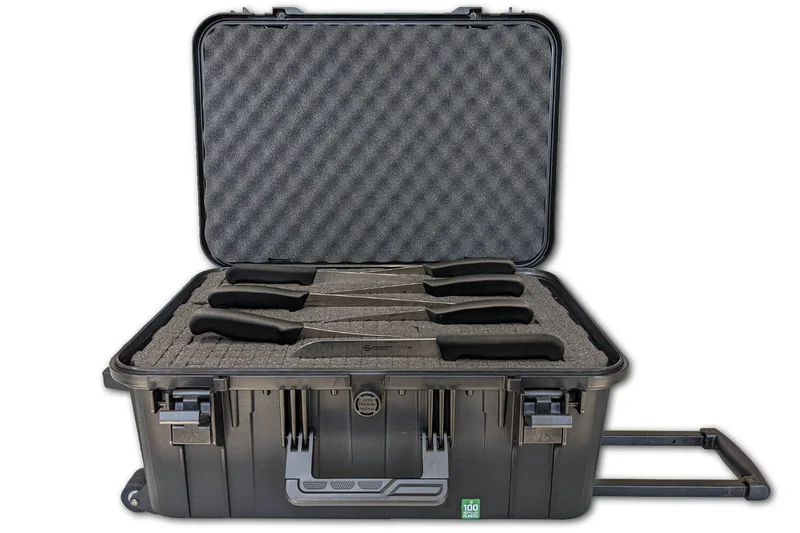 Trolley à couteaux Ambrogio Sanelli Caravel 13 couteaux Supra + 9 accessoires
