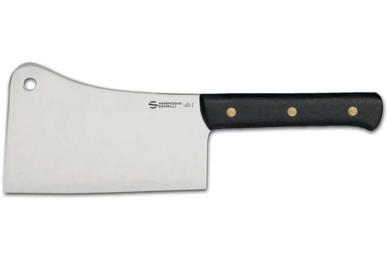 Couperet de boucher professionnel Ambrogio Sanelli Supra riveté noir