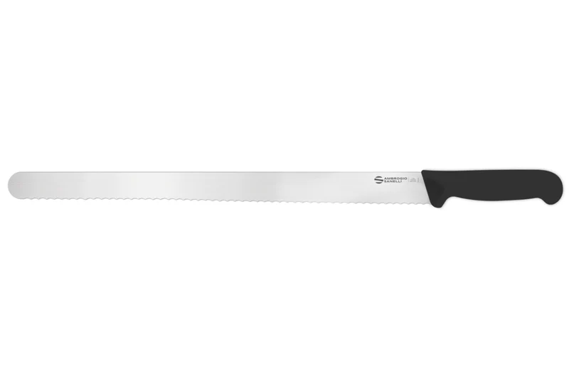 Couteau de boulanger professionnel Ambrogio Sanelli Supra noir lame dentée