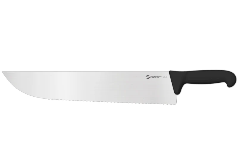 Couteau à trancher professionnel Ambrogio Sanelli Supra denté noir 36cm