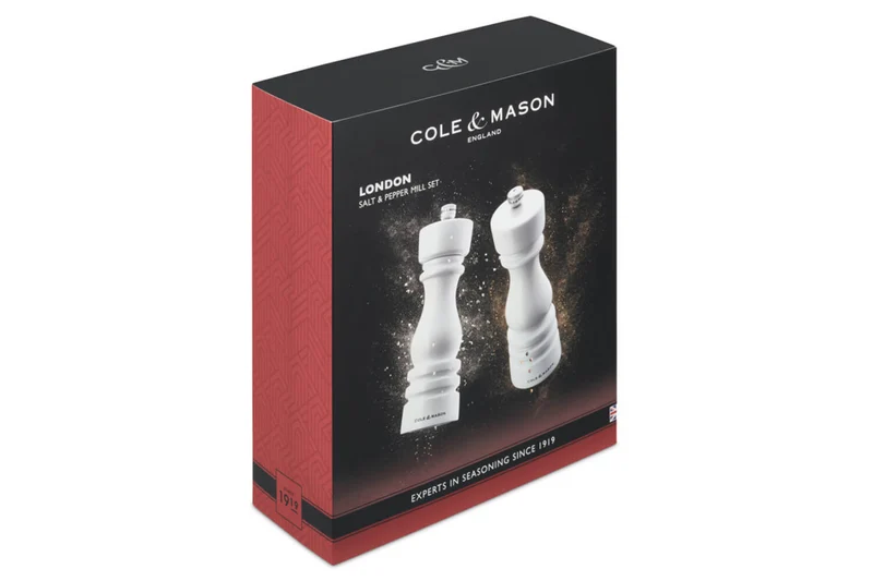 Coffret moulins sel et poivre Cole & Mason London blanc gloss 18cm