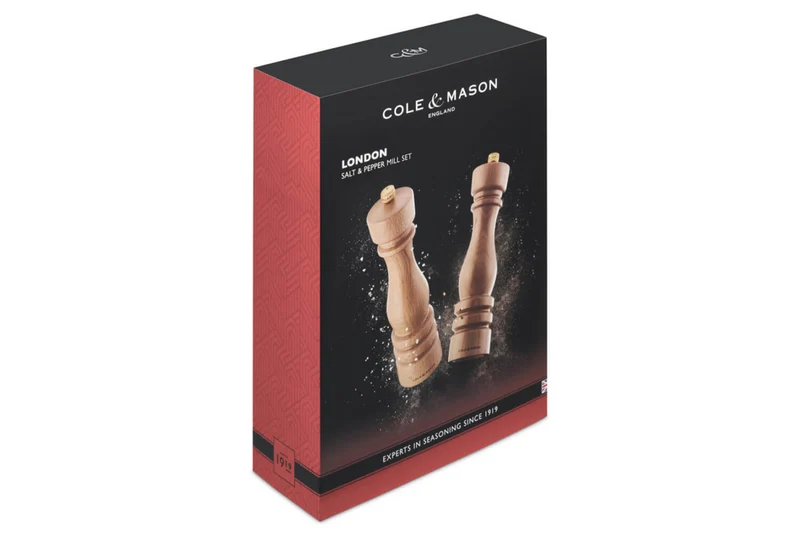 Coffret moulins sel et poivre Cole & Mason London hêtre 22cm