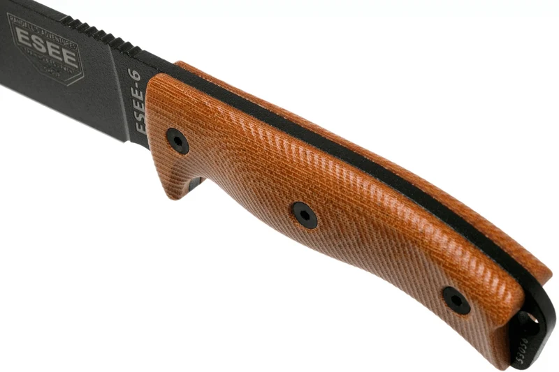 Couteau Esee 6 6PB-011 lame carbone 16,5cm manche G10/micarta marron + étui