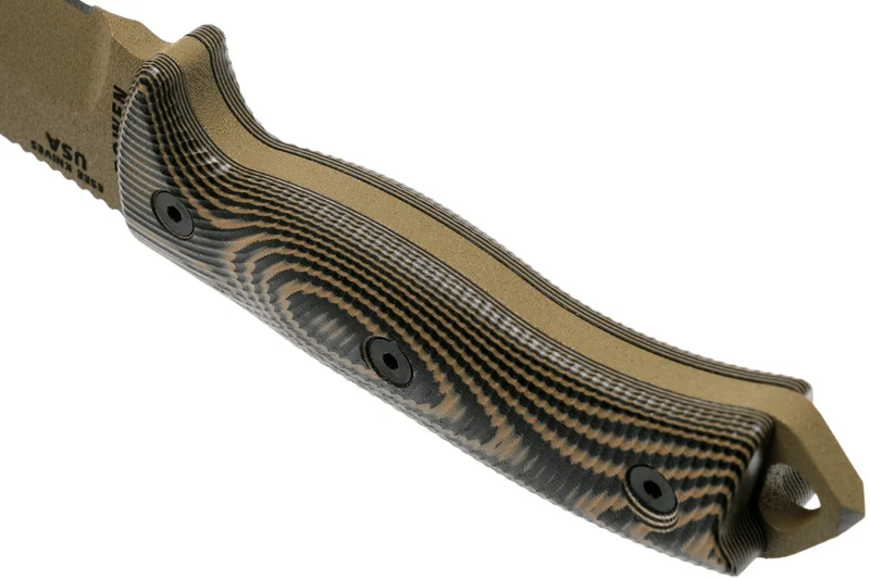 Couteau Esee 5 5PDE-005 lame acier carbone 13,2cm manche G10 coyote/noir + étui