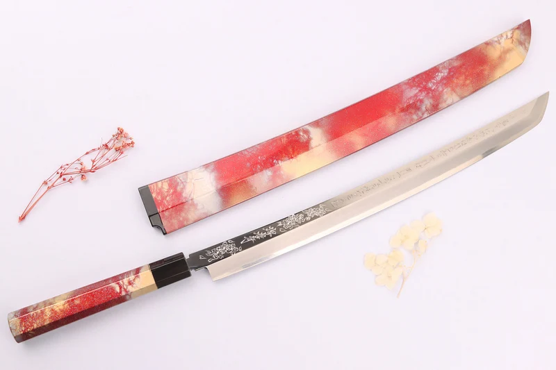 Couteau sakimaru takohiki 39cm japonais artisanal Sakai Takayuki Rinka