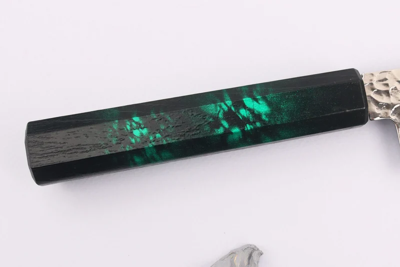 Couteau de chef japonais 21cm Sakai Takayuki Nanairo Green Damas VG10