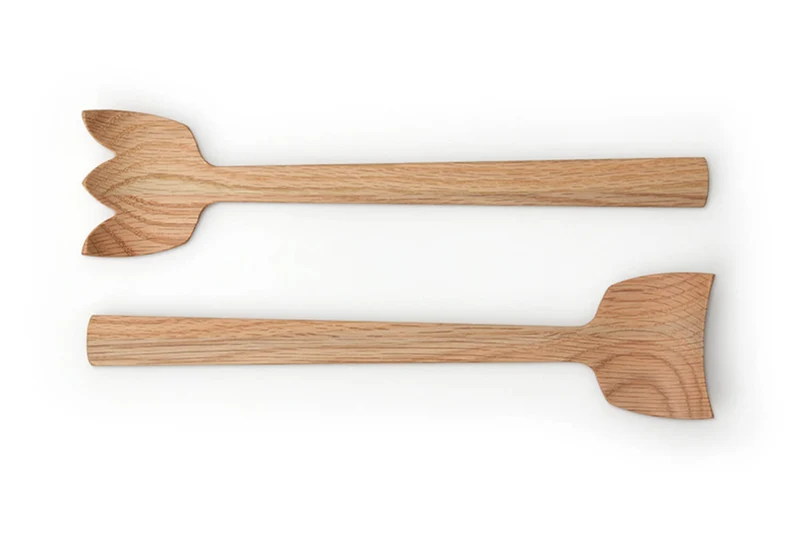 Set de 2 couverts à salade Continenta en bois de chêne 30,5cm