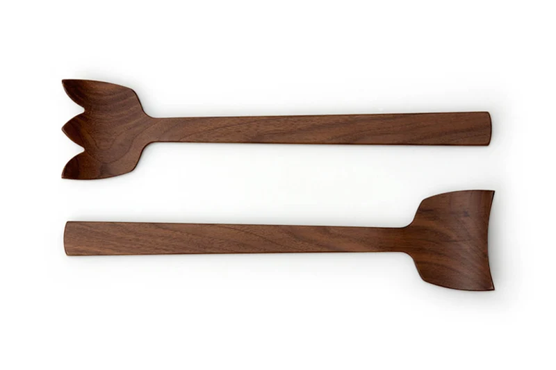 Set de 2 couverts à salade Continenta en bois de noyer 30,5cm