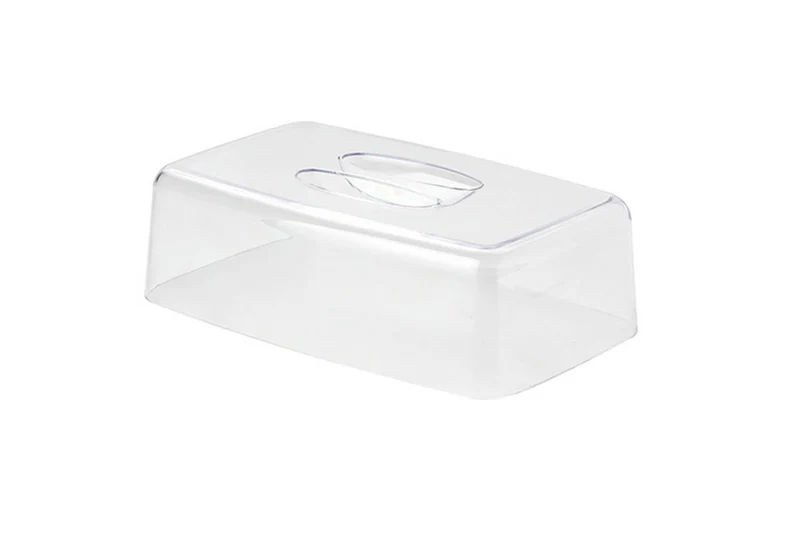 Plateau à fromage rectangulaire avec cloche Continenta en bois d'hévéa 30x20x8,5cm