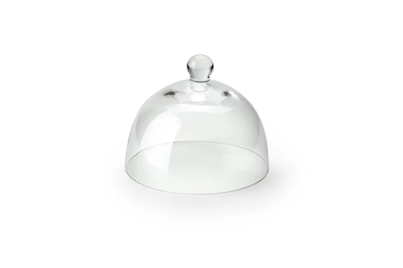 Plateau à fromage avec cloche en verre Continenta en bois d'hévéa Ø20x14cm