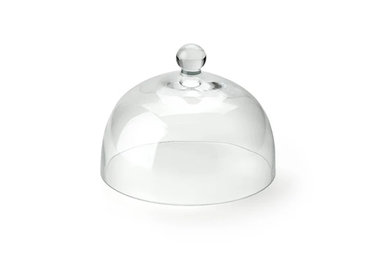 Plateau à fromage avec cloche en verre Continenta en bois d'hévéa Ø33x19,5cm