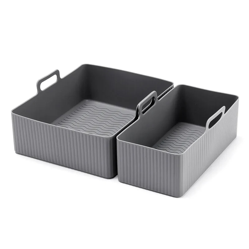 Moule Silicone Air Fryer Réutilisable Lot de 2 Pièces Rectangulaires