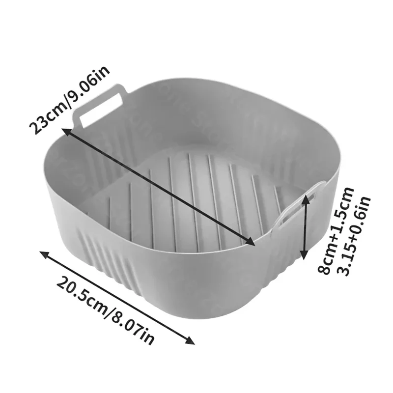 Moule Silicone Air Fryer Réutilisable Carré 23 cm pour 62L