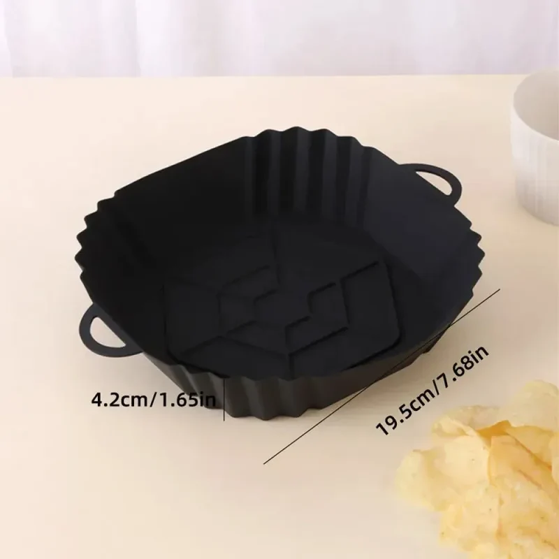 Moule Silicone Air Fryer Réutilisable Carré avec Poignées - 2 pièces