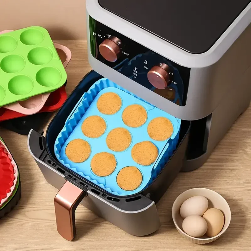Moule Silicone Réutilisable Carré 2 Pièces pour Air Fryer