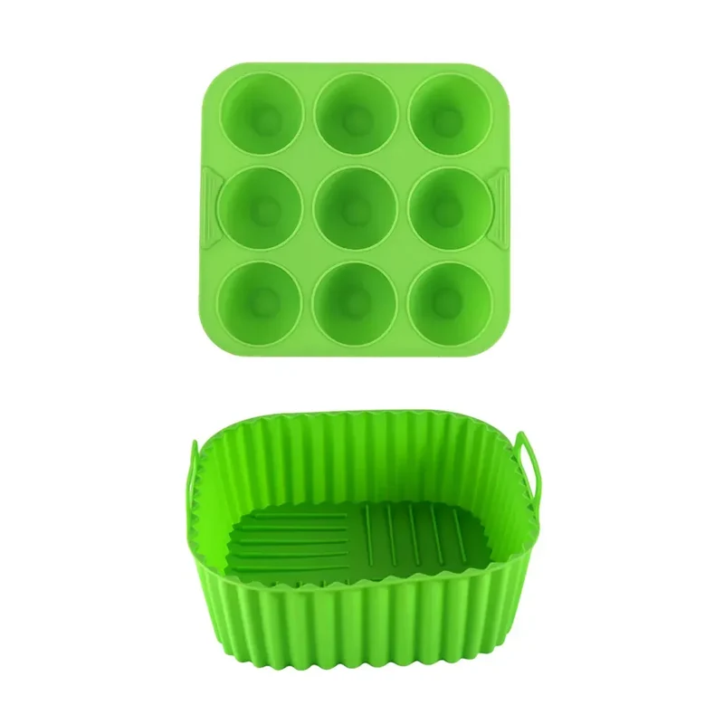 Moule Silicone Réutilisable Carré 2 Pièces pour Air Fryer