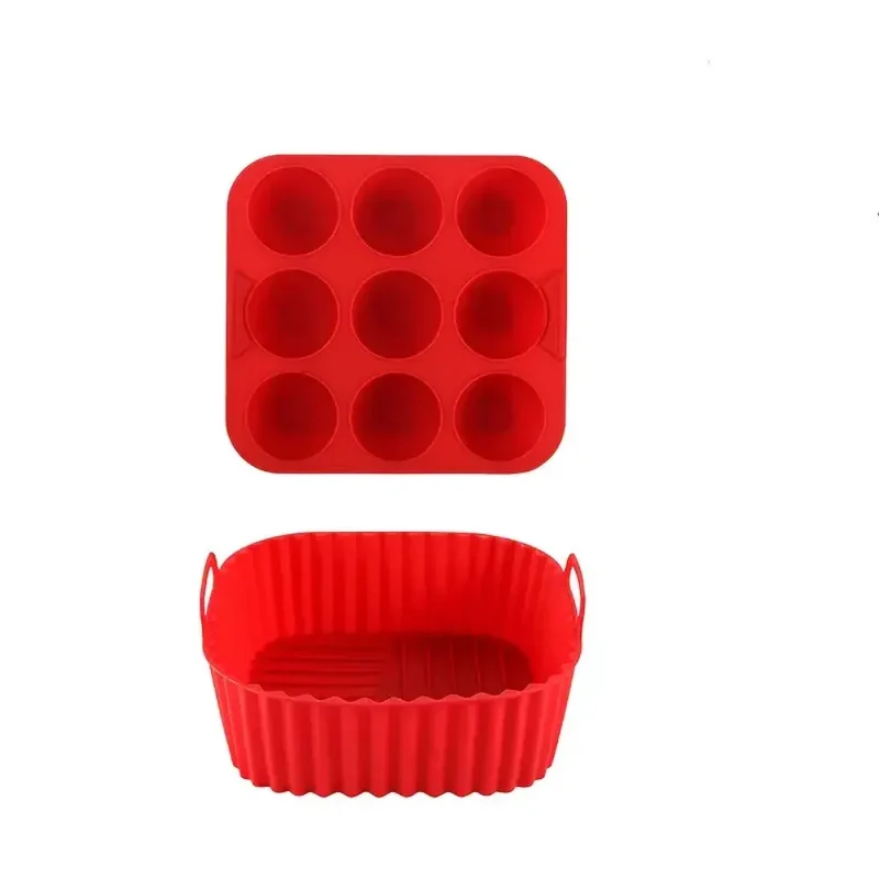 Moule Silicone Réutilisable Carré 2 Pièces pour Air Fryer