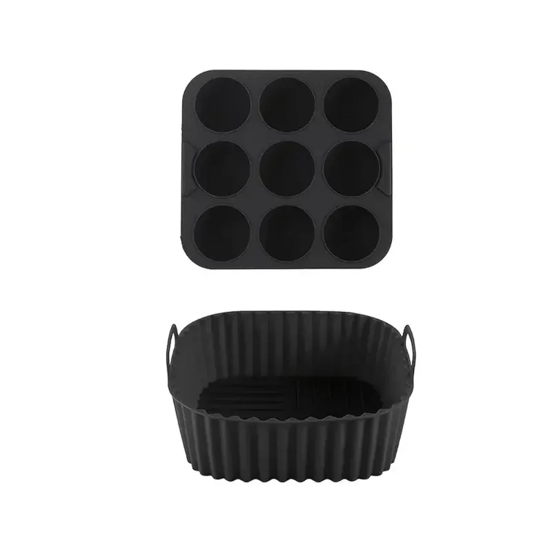 Moule Silicone Réutilisable Carré 2 Pièces pour Air Fryer