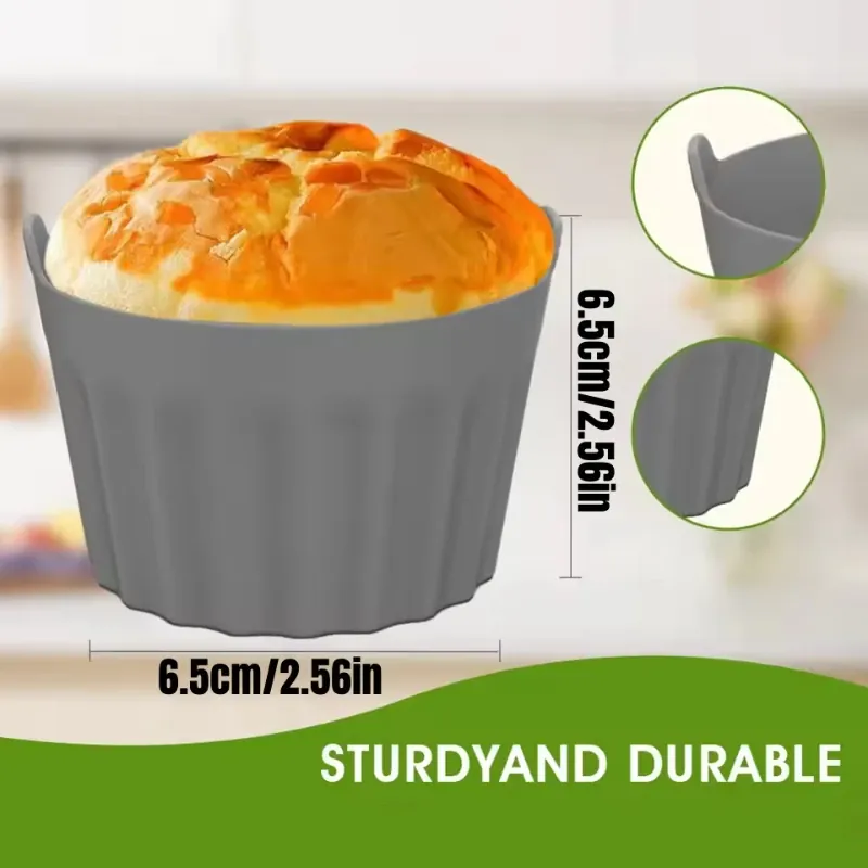 Moule Silicone Réutilisable Air Fryer Lot de 12 Ronds Antiadhésifs