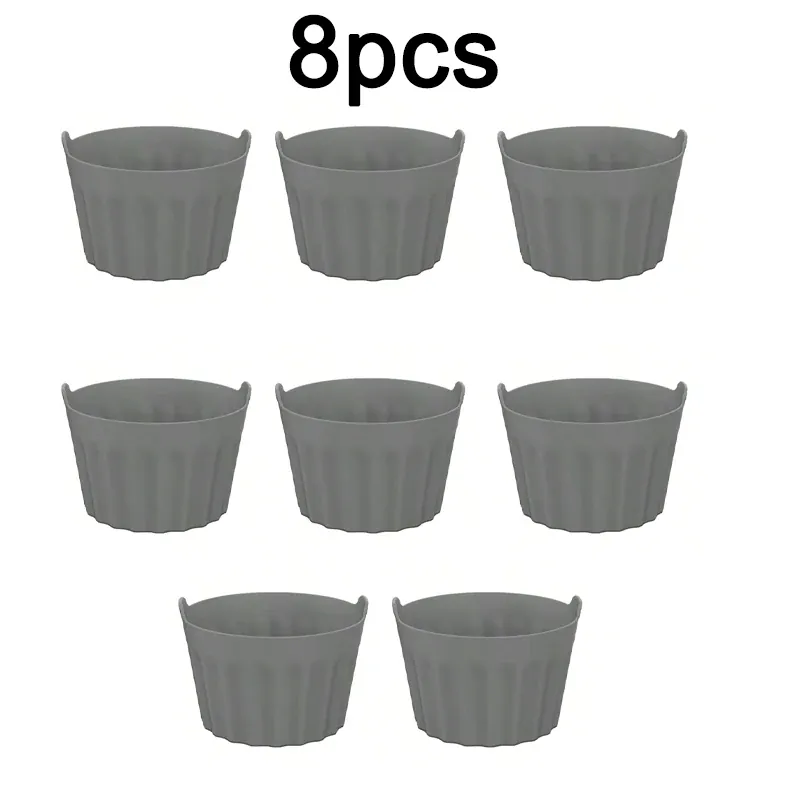 Moule Silicone Réutilisable Air Fryer Lot de 12 Ronds Antiadhésifs