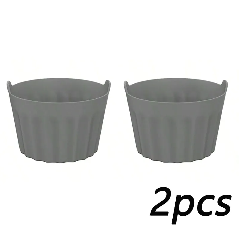 Moule Silicone Réutilisable Air Fryer Lot de 12 Ronds Antiadhésifs