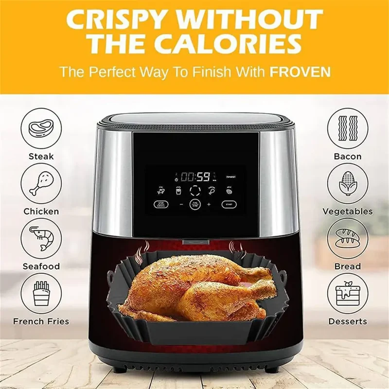 Moule Silicone Réutilisable Air Fryer Carré - 1 Pièce