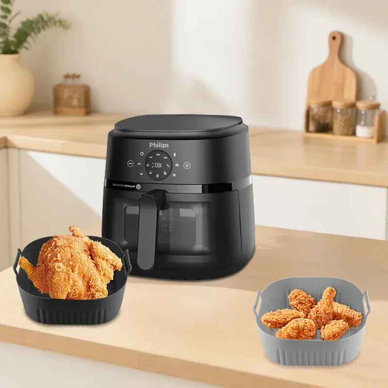 Moule Silicone Air Fryer Réutilisable 20cm Carré - Lot de 1
