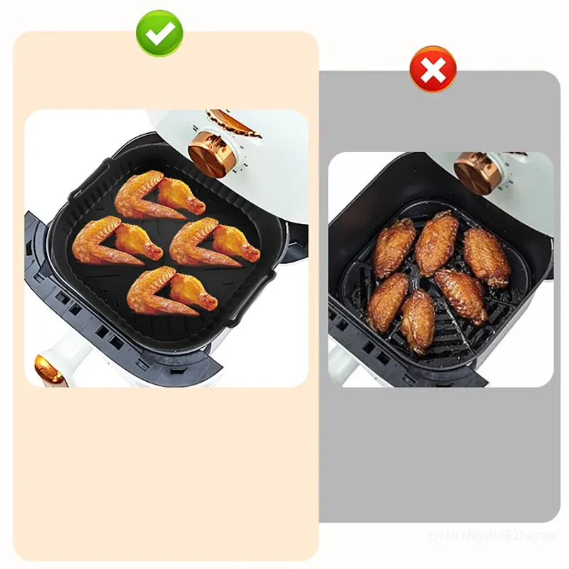 Moule Silicone Air Fryer Réutilisable 20cm Carré - Lot de 1