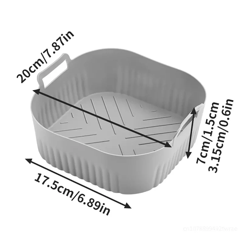 Moule Silicone Air Fryer Réutilisable 20cm Carré - Lot de 1