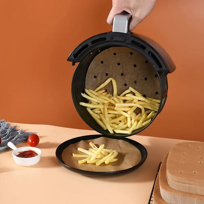 Papier Cuisson Air Fryer Jetable Antiadhésif Lot de 100 Pièces
