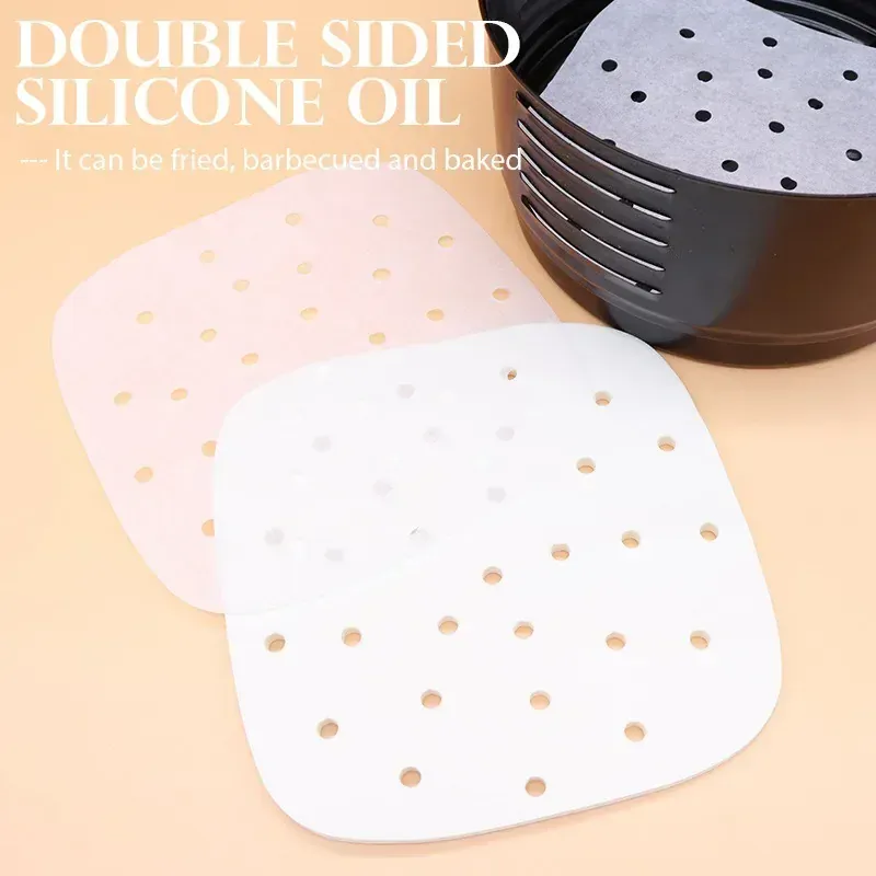Papier Cuisson Air Fryer Jetable Antiadhésif Lot de 100 Pièces