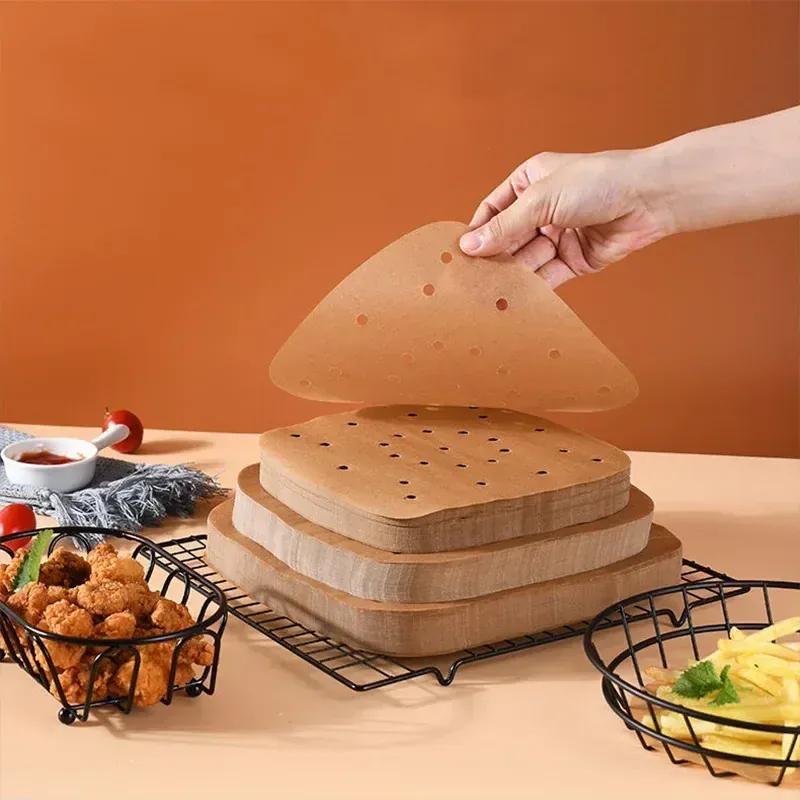 Papier Cuisson Air Fryer Jetable Antiadhésif Lot de 100 Pièces