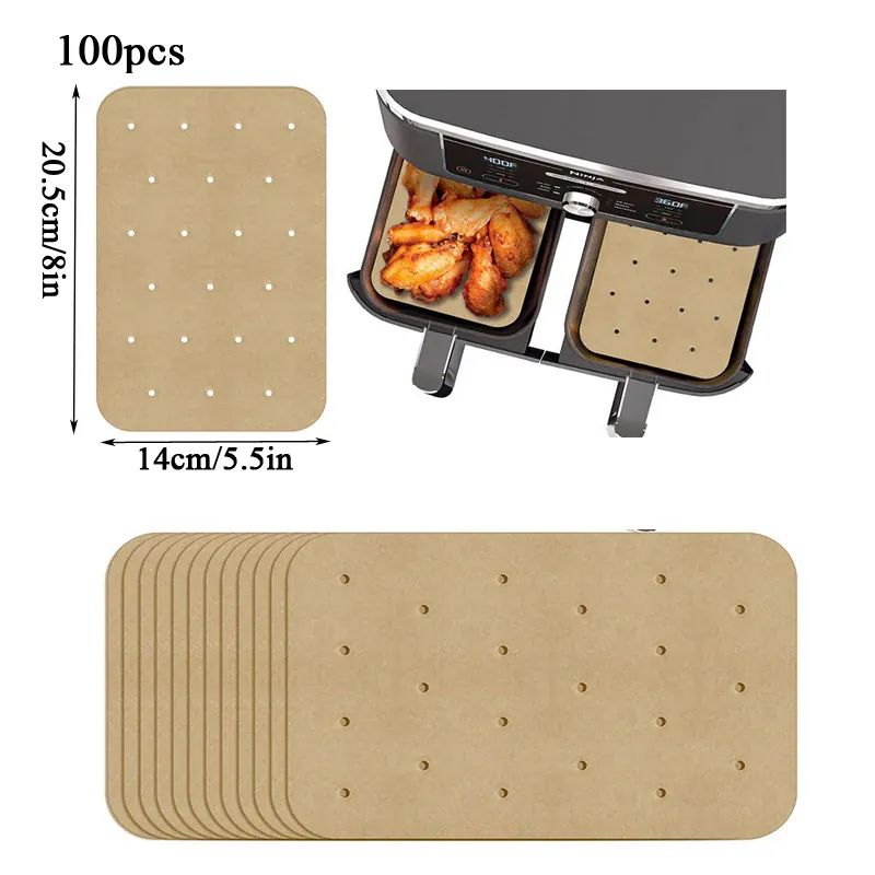 Papier Cuisson Air Fryer Jetable Antiadhésif Lot de 100 Pièces