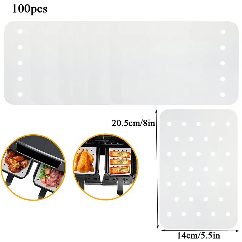 Papier Cuisson Air Fryer Jetable Antiadhésif Lot de 100 Pièces