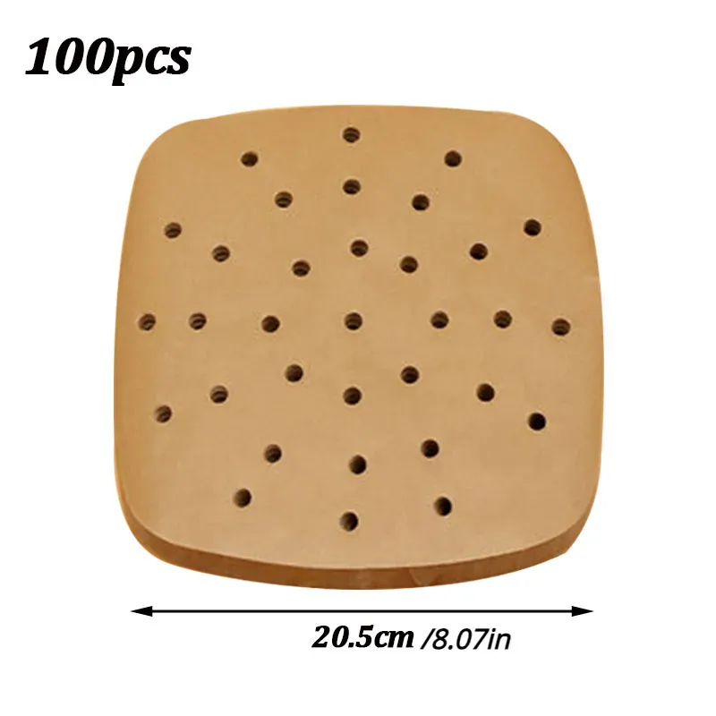 Papier Cuisson Air Fryer Jetable Antiadhésif Lot de 100 Pièces