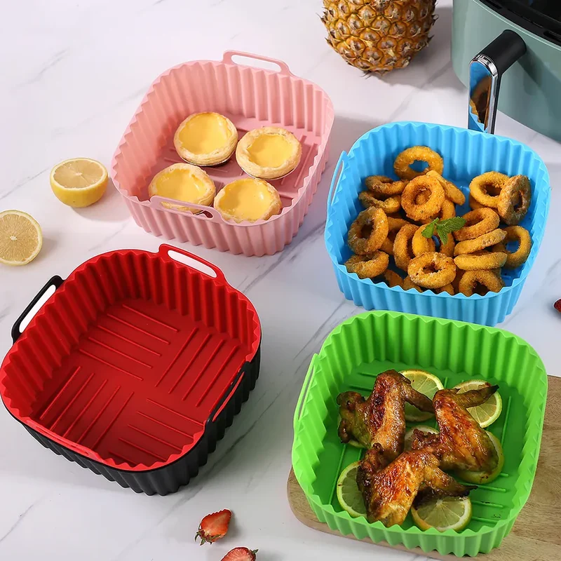 Moule Silicone Air Fryer Réutilisable Carré Haute Température