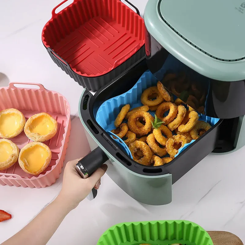 Moule Silicone Air Fryer Réutilisable Carré Haute Température