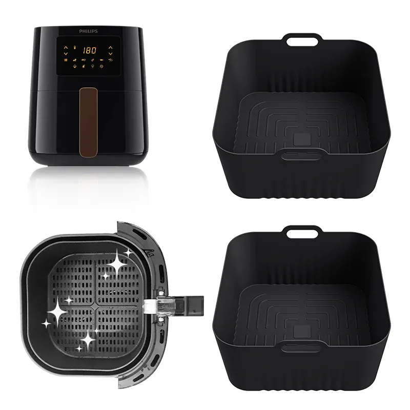 Moule Silicone Air Fryer Réutilisable Rond 17 cm - Lot de 2