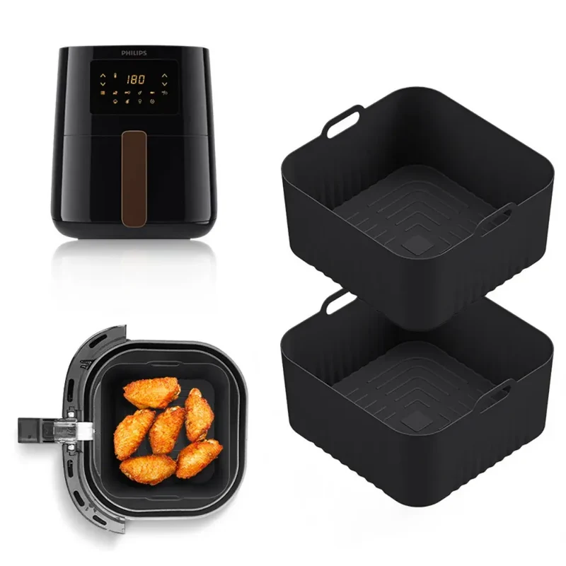 Moule Silicone Air Fryer Réutilisable Rond 17 cm - Lot de 2
