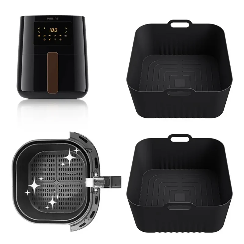 Moule Silicone Air Fryer Réutilisable Rond 17 cm - Lot de 2