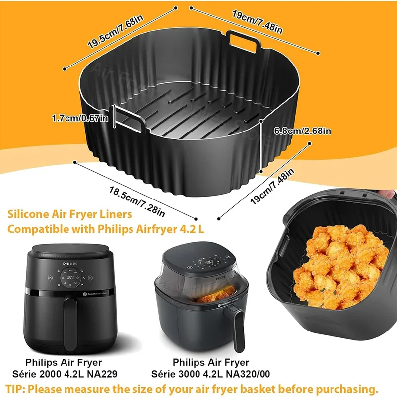 Moule Silicone Air Fryer Réutilisable Rond 19cm - Lot de 1 Pièce