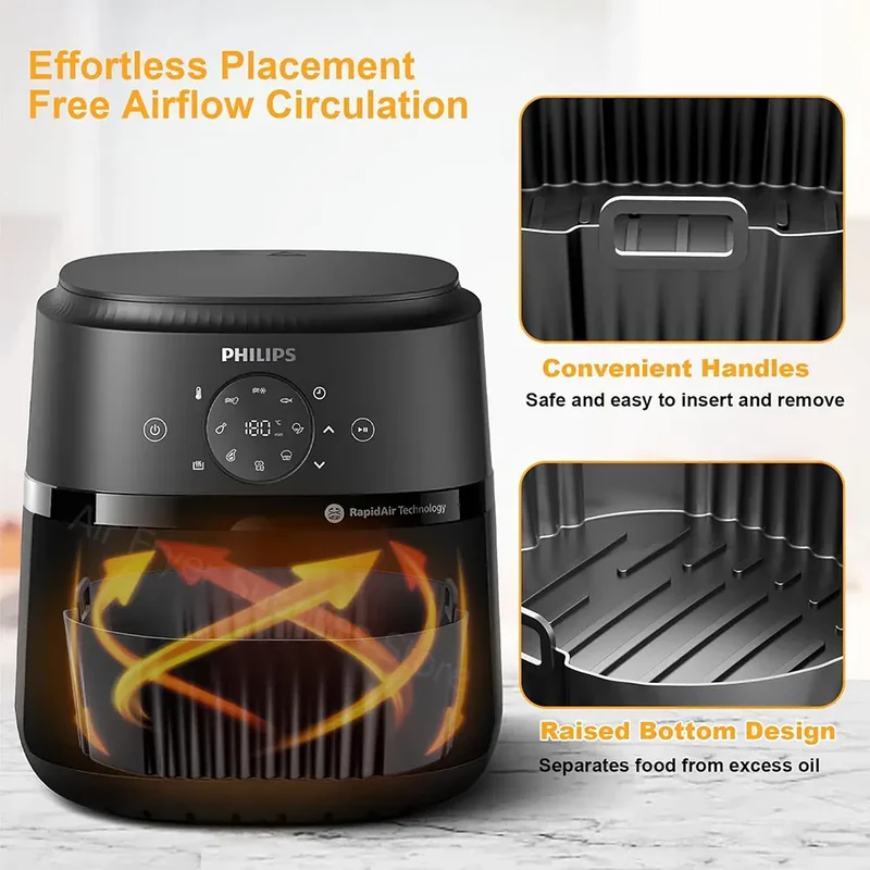 Moule Silicone Air Fryer Réutilisable Rond 19cm - Lot de 1 Pièce