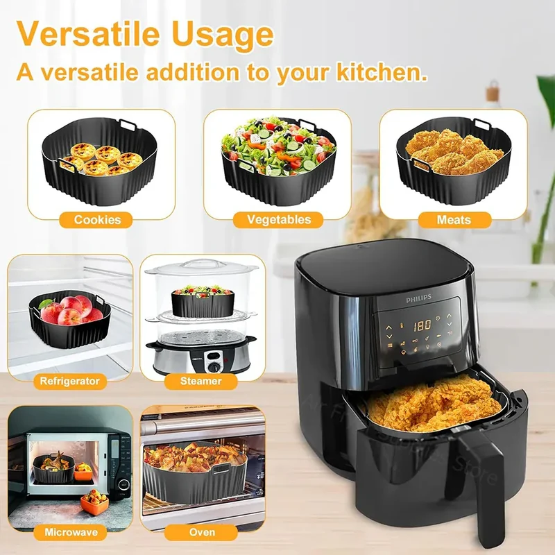 Moule Silicone Air Fryer Réutilisable Rond 19cm - Lot de 1 Pièce
