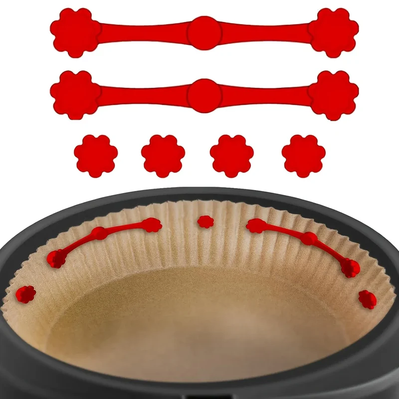 Kit Accessoires Air Fryer - 12 Pièces de Crochets Silicone Antiadhésifs