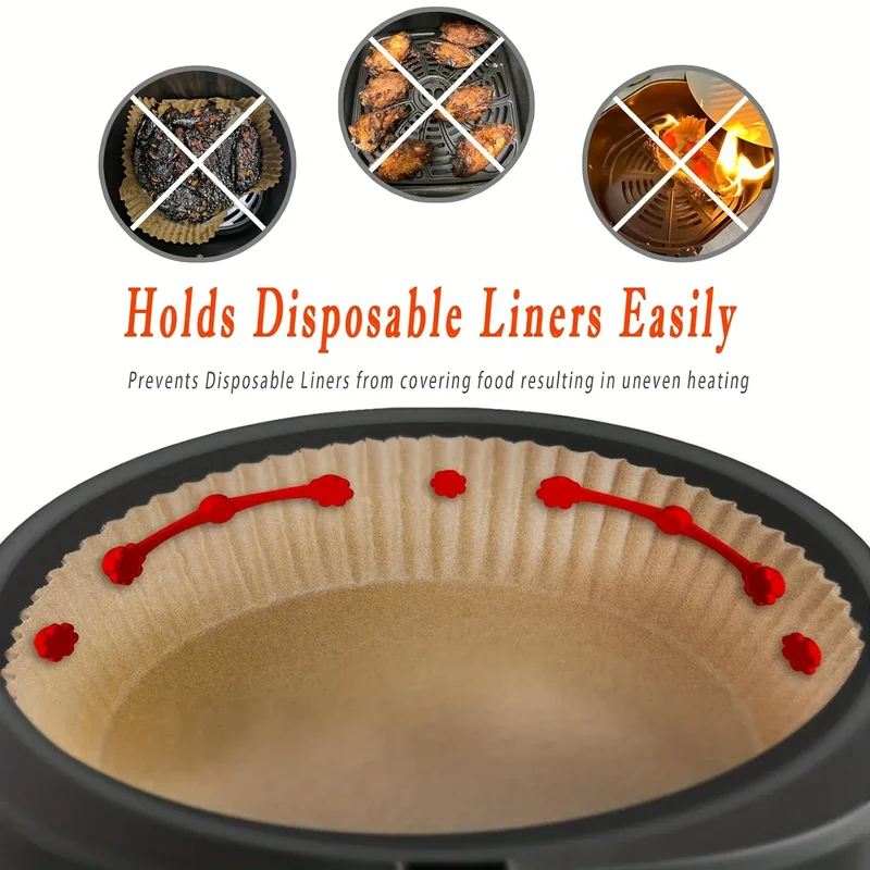 Kit Accessoires Air Fryer - 12 Pièces de Crochets Silicone Antiadhésifs