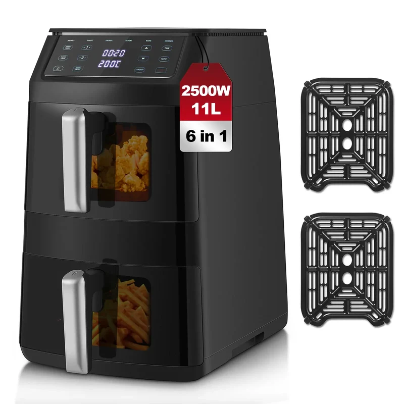 Air Fryer Double Panier 11L 2500W 6 en 1 Écran Tactile