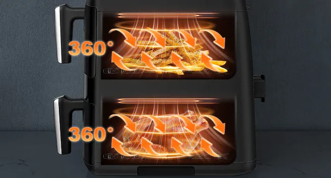 Air Fryer Double Panier 11L 2500W 6 en 1 Écran Tactile
